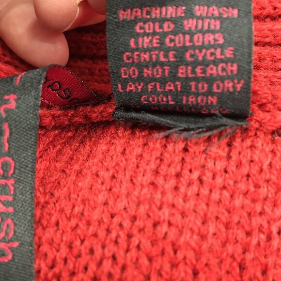 Heart n Crush Cardigan Women Size Medium Open Front Long Sleeve Red Stretch - Picture 7 of 7